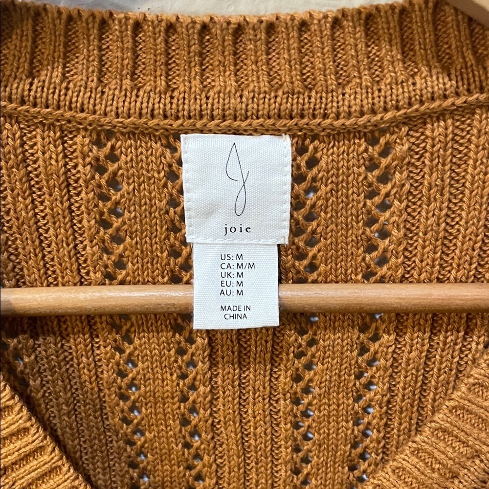 Joie Pointelle V-Neck Sweater Vest Size Medium - Picture 3 of 6